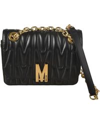 Moschino - Logo Quilted Chain Shoulder Bag - Lyst