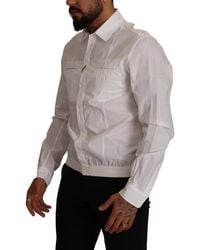 Dolce & Gabbana - White Cotton Button Downcollared Shirt - Lyst