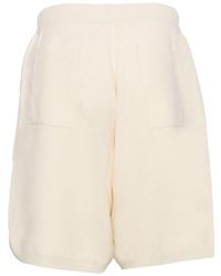 Low Brand - Cotton And Linen Blend Knit Shorts With Elasticated Waistband With Drawstring - Lyst