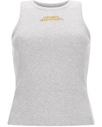 CASABLANCA - Top With Logo Organic Cotton Tops - Lyst