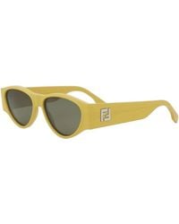 Fendi - Sunglasses Oval Full Rim, Shiny Frame And Lens Fe40158I39N - Lyst