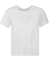 T By Alexander Wang - Puff Logo Bound Neck Essential Shrunk T-Shirt - Lyst