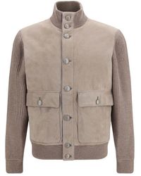 Brunello Cucinelli - Beige Calf Leather Bos Taurus Full - Lyst