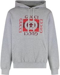 Gucci - Logo Print Hoodie Cotton; Cotton Jumpers - Lyst