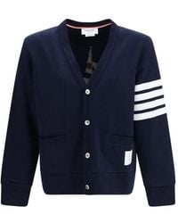 Thom Browne - Blue Cotton Cardigan - Lyst