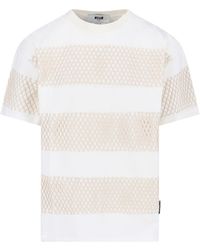 MSGM - Stripe T-shirt - Lyst