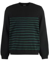 A.P.C. - Cotton Blend Crew-neck Sweater - Lyst