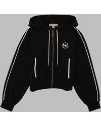 MICHAEL Michael Kors - Zip-Up Piqué Logo Sweatshirt Polyester Sweatshirts - Lyst