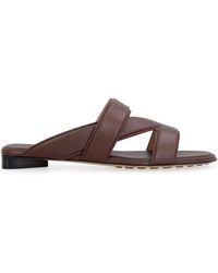 Bottega Veneta Leather Band Flat Sandals | Harrods US