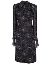 Prada - Printed Silk Blend Dress - Lyst