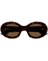 McQueen - Sunglasses Oval Full Rim, Havana Frame And Lens Am0445S002 - Lyst