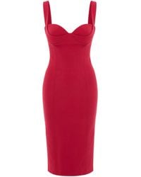 Elisabetta Franchi - Technical Fabric Midi Dress Polyamide Evening Suits - Lyst