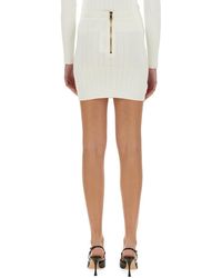 Balmain - Knit Skirt Viscose - Lyst