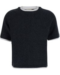 Semicouture - Knit Sweater Aida Popeline Cashmere Wool Tops - Lyst