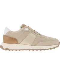 Tod's - Suede And Leather Sneakers - Lyst