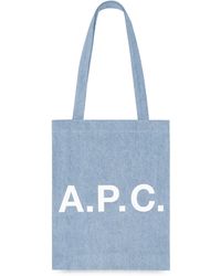 A.P.C. - Lou Logo Detail Tote Bag - Lyst