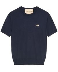 Valentino - Sweater With Vlogo Patch Virgin Wool: 100. T-Shirts - Lyst