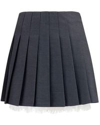 Self-Portrait - Pleated Mini Skirt - Lyst