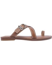 MICHAEL Michael Kors - Ashton Leather Flat Sandal - Lyst