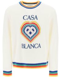 Casablancabrand - Rainbow Heart Virgin Wool Sweater - Lyst