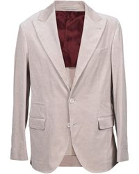Brunello Cucinelli - Sand Wool Cotton Blazer - Lyst