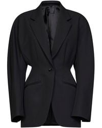 Mugler - Lightweight Virgin Wool Deconstructed Cinched Blazer - Lyst