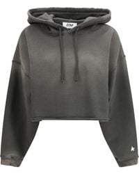 Golden Goose - Cropped Hoodie Cotton Sweatshirts - Lyst