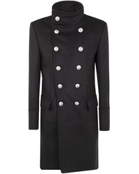 Balmain - Officer Virgin Wool Coat - Lyst