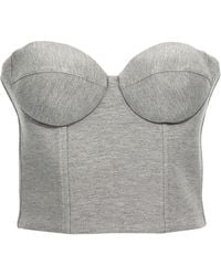 GIUSEPPE DI MORABITO - Top Cropped Bustier Viscose Polyamide Elastane Tops - Lyst