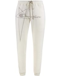 Rick Owens - Contrasting Logo Cotton Sweatpants Track Pants - Lyst