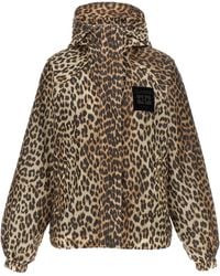 Ganni - 'Leopard Print Nylon' Windbreaker - Lyst