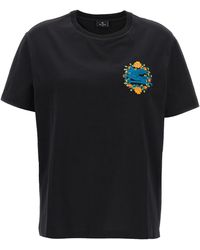 Etro - Logo Embroidery T-Shirt - Lyst