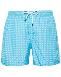 Fedeli - Light Swim Shorts With Micro Flower Pattern - Lyst