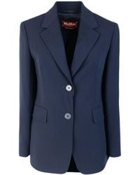 Max Mara - Solid Notched Lapel Blazer - Lyst