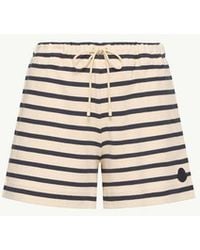 Moncler - Moncler Striped Cotton-Blend Shorts — Cream - Lyst