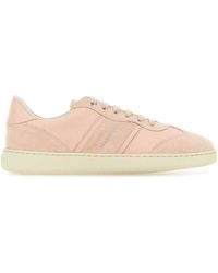 Ferragamo - Salvatore Pastel Leather And Suede Achille Sneakers - Lyst