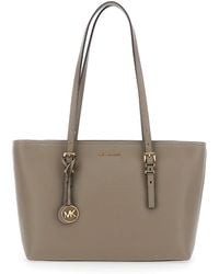 MICHAEL Michael Kors - 'Quinn' Medium Tote Bag With Removable Logo Charm And Embossed Logo Lettering On The Front - Lyst