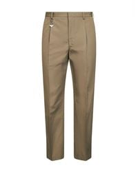 Prada - Clay Cotton Trousers With Key Ring Natural (Veg) - Lyst
