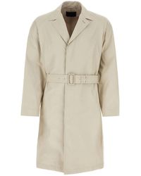 Prada - Dove Grey Cotton Blend Overcoat - Lyst