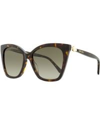 Jimmy Choo - Cat Eye Sunglasses Rua /g 086ha Havana 56mm - Lyst