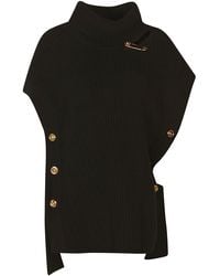 Versace Knit Outer Wear Cape - Black