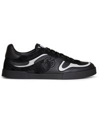 Dolce & Gabbana - Nappa Calfskin And Suede Portofino Sneakers - Lyst