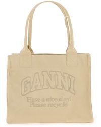 Ganni - Tote Bag With Embroidery - Lyst