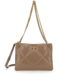 Tory Burch - Kira Diamond Quilted Shoulder Bag With Chain-Link Shoulder Strap And Double T Logo Plaque On The Front - Lyst
