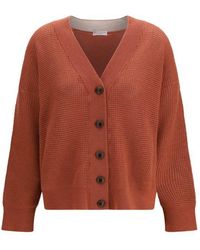 Brunello Cucinelli - Orange Cashmere Cardigan - Lyst