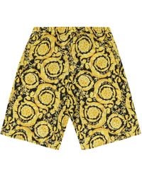 Versace - Shorts Barocco Print Cotton Trousers - Lyst