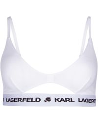 Karl Lagerfeld - Karl Logo Peephole Bra - Lyst