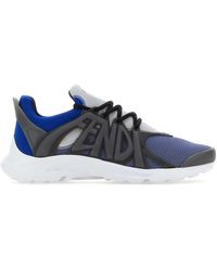 Fendi - Multicolor Mesh And Rubber Tag Sneakers - Lyst
