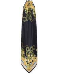 Roberto Cavalli - Long Dress With Snake Print - Lyst