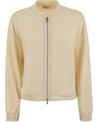 Peserico - Cotton And Linen Zipped Sweatshirt - Lyst
